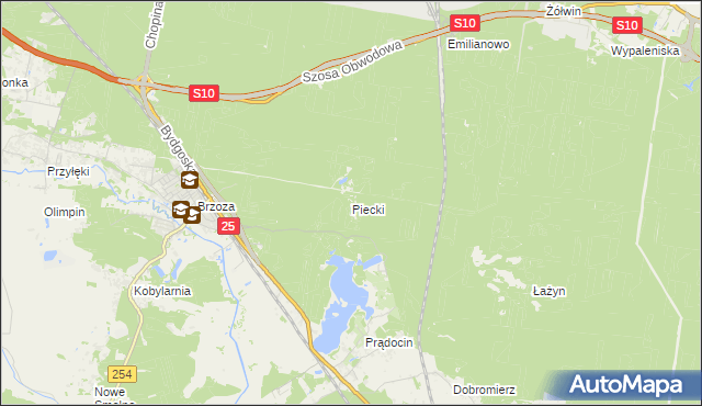 mapa Piecki gmina Nowa Wieś Wielka, Piecki gmina Nowa Wieś Wielka na mapie Targeo