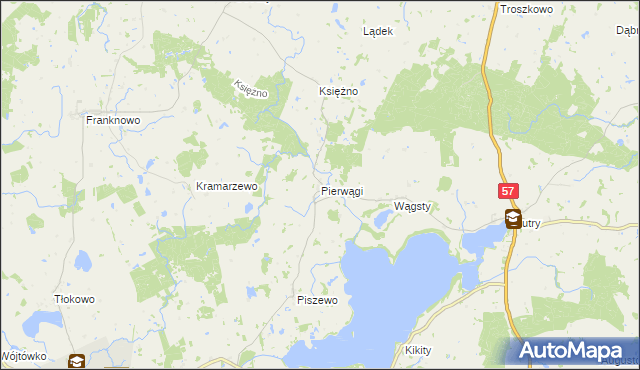 mapa Pierwągi, Pierwągi na mapie Targeo