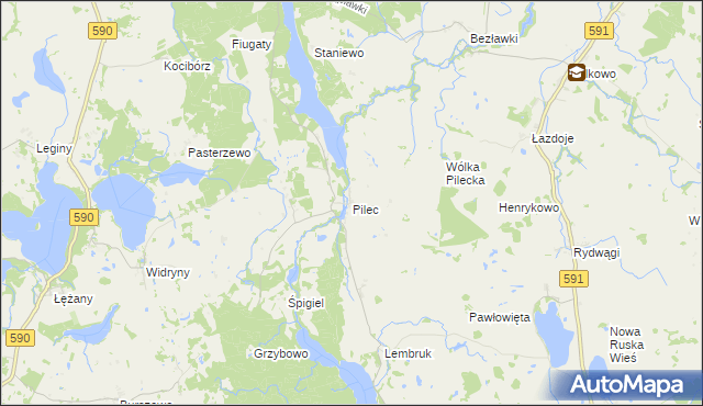 mapa Pilec, Pilec na mapie Targeo