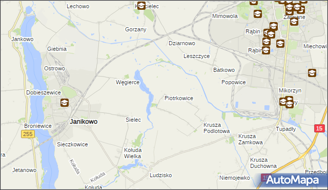 mapa Piotrkowice gmina Inowrocław, Piotrkowice gmina Inowrocław na mapie Targeo