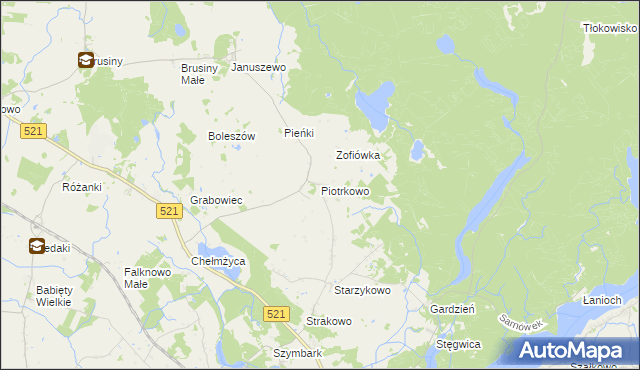 mapa Piotrkowo gmina Susz, Piotrkowo gmina Susz na mapie Targeo