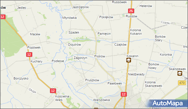 mapa Piotrów gmina Blizanów, Piotrów gmina Blizanów na mapie Targeo