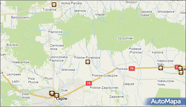 mapa Piotrów-Podłazy, Piotrów-Podłazy na mapie Targeo
