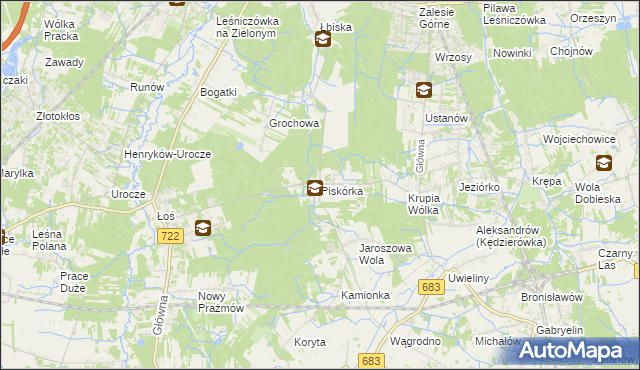 mapa Piskórka, Piskórka na mapie Targeo