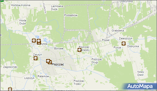 mapa Piszczac Pierwszy, Piszczac Pierwszy na mapie Targeo
