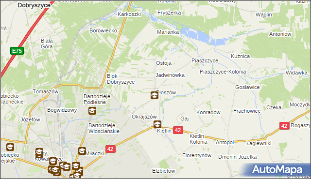 mapa Płoszów, Płoszów na mapie Targeo