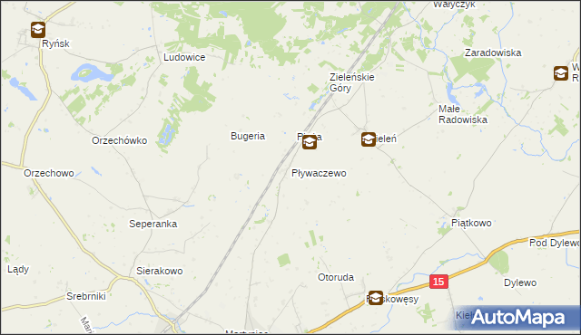 mapa Pływaczewo, Pływaczewo na mapie Targeo