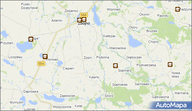 mapa Podolina, Podolina na mapie Targeo