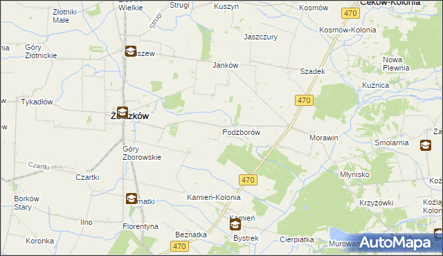 mapa Podzborów, Podzborów na mapie Targeo