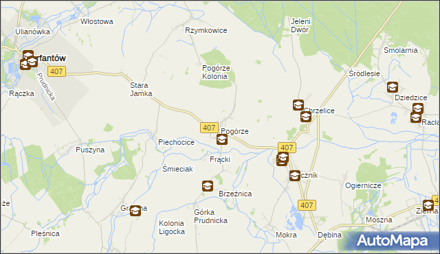 mapa Pogórze gmina Biała, Pogórze gmina Biała na mapie Targeo