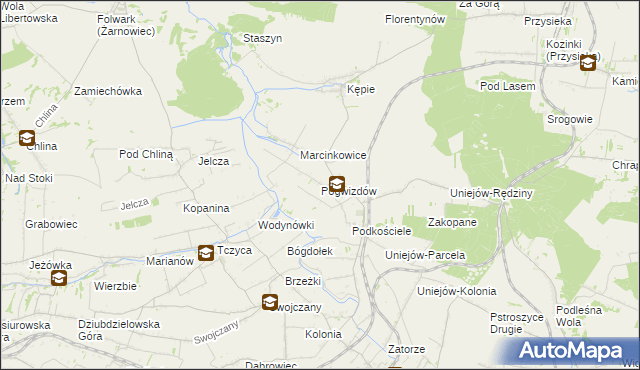 mapa Pogwizdów gmina Charsznica, Pogwizdów gmina Charsznica na mapie Targeo