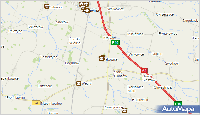 mapa Polakowice, Polakowice na mapie Targeo