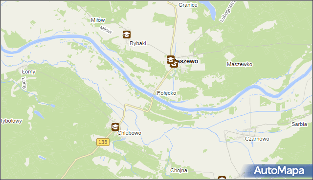 mapa Połęcko gmina Maszewo, Połęcko gmina Maszewo na mapie Targeo