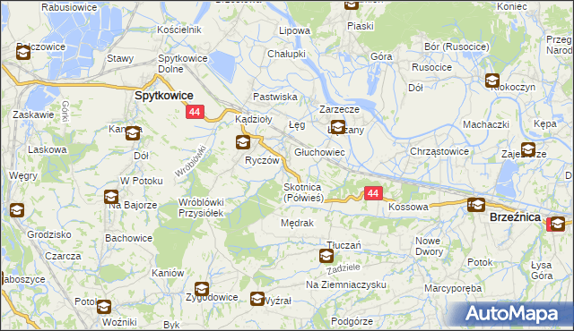 mapa Półwieś gmina Spytkowice, Półwieś gmina Spytkowice na mapie Targeo
