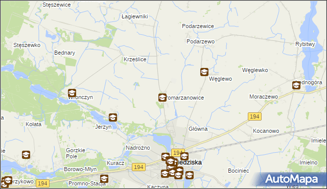 mapa Pomarzanowice, Pomarzanowice na mapie Targeo