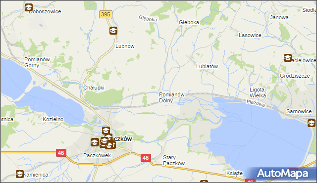 mapa Pomianów Dolny, Pomianów Dolny na mapie Targeo