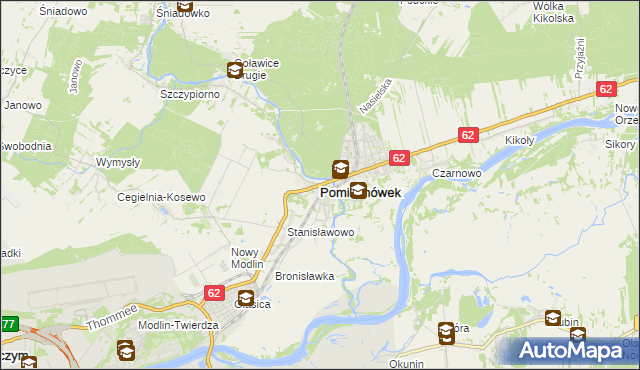 mapa Pomiechówek, Pomiechówek na mapie Targeo