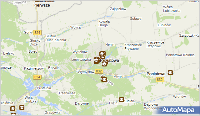 mapa Poniatowa powiat opolski, Poniatowa powiat opolski na mapie Targeo