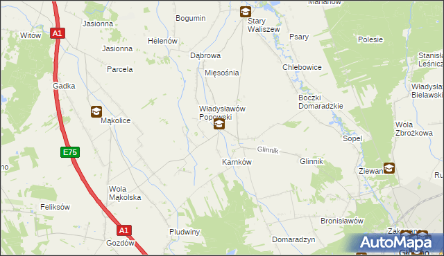 mapa Popów Głowieński, Popów Głowieński na mapie Targeo