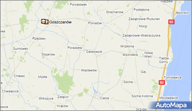 mapa Poprężniki, Poprężniki na mapie Targeo