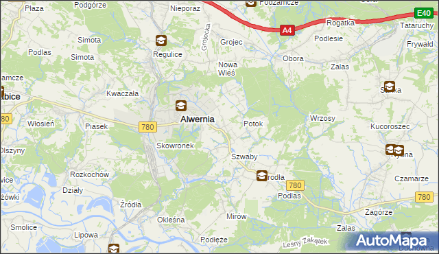 mapa Poręba Żegoty, Poręba Żegoty na mapie Targeo