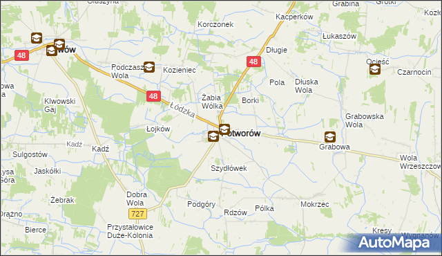 mapa Potworów powiat przysuski, Potworów powiat przysuski na mapie Targeo