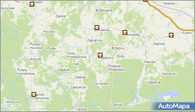 mapa Przedbórz gmina Kolbuszowa, Przedbórz gmina Kolbuszowa na mapie Targeo