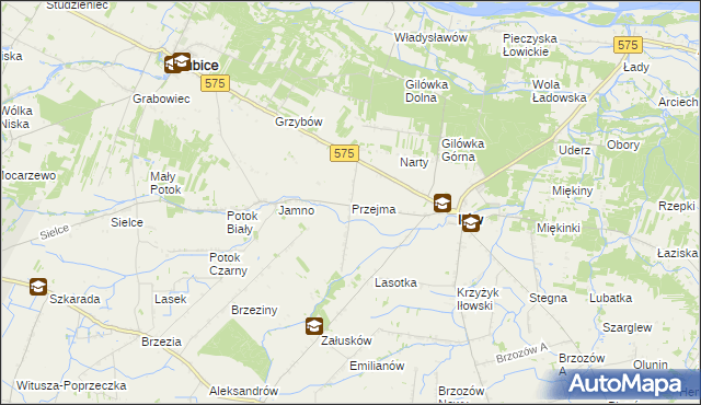 mapa Przejma gmina Iłów, Przejma gmina Iłów na mapie Targeo