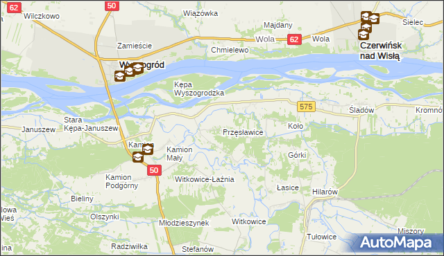 mapa Przęsławice gmina Brochów, Przęsławice gmina Brochów na mapie Targeo