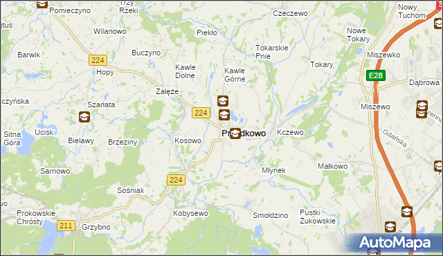 mapa Przodkowo, Przodkowo na mapie Targeo