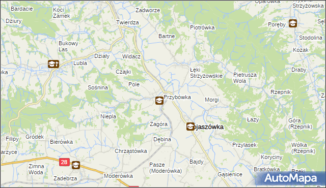 mapa Przybówka, Przybówka na mapie Targeo