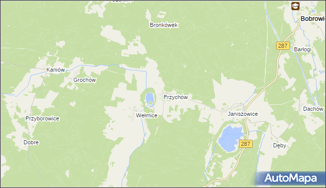 mapa Przychów, Przychów na mapie Targeo