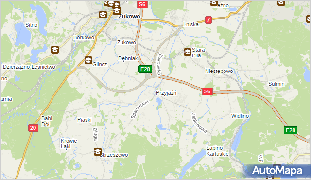 mapa Przyjaźń, Przyjaźń na mapie Targeo