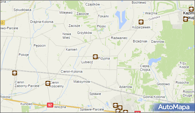 mapa Przyjma gmina Golina, Przyjma gmina Golina na mapie Targeo