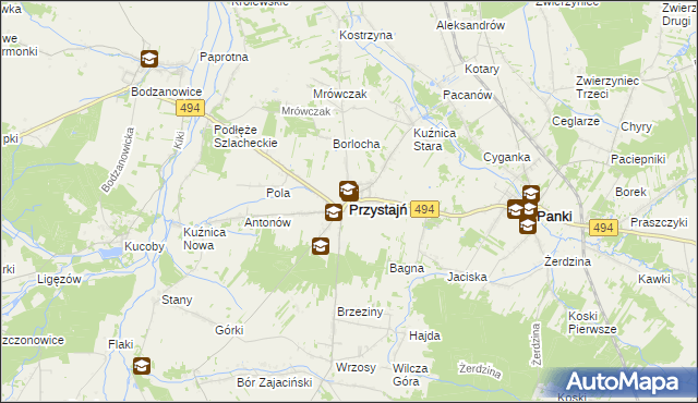 mapa Przystajń, Przystajń na mapie Targeo