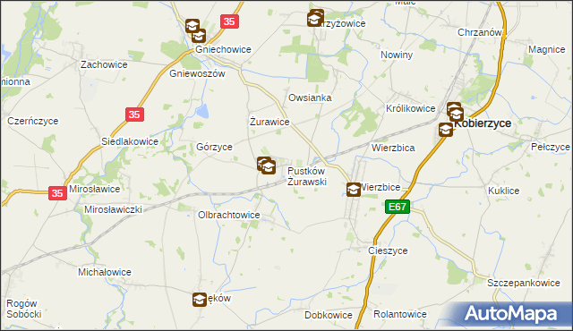 mapa Pustków Żurawski, Pustków Żurawski na mapie Targeo