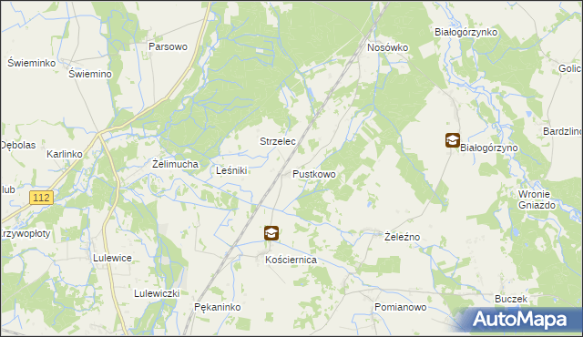 mapa Pustkowo gmina Białogard, Pustkowo gmina Białogard na mapie Targeo