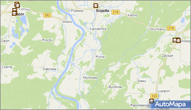 mapa Pyrnik, Pyrnik na mapie Targeo