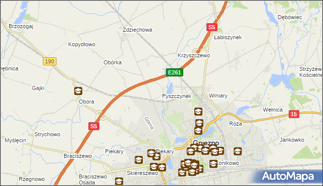 mapa Pyszczynek, Pyszczynek na mapie Targeo