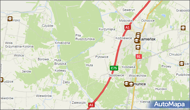 mapa Pytowice, Pytowice na mapie Targeo