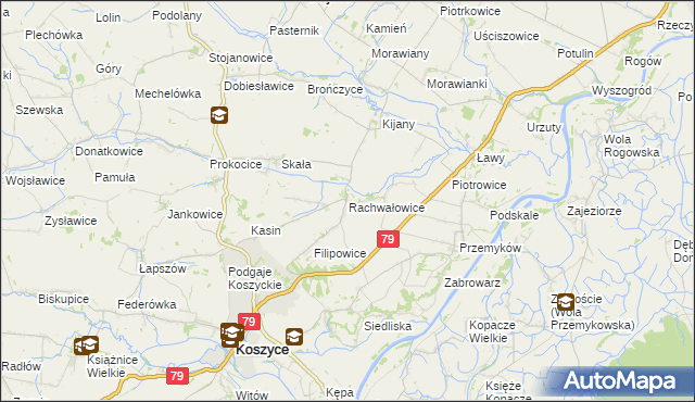 mapa Rachwałowice, Rachwałowice na mapie Targeo