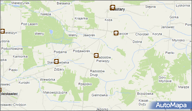 mapa Radostów Pierwszy, Radostów Pierwszy na mapie Targeo