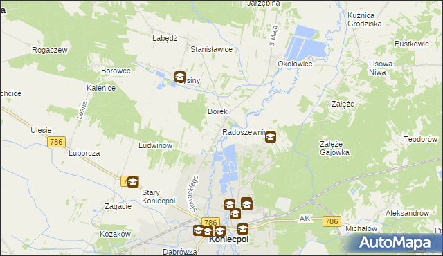 mapa Radoszewnica, Radoszewnica na mapie Targeo