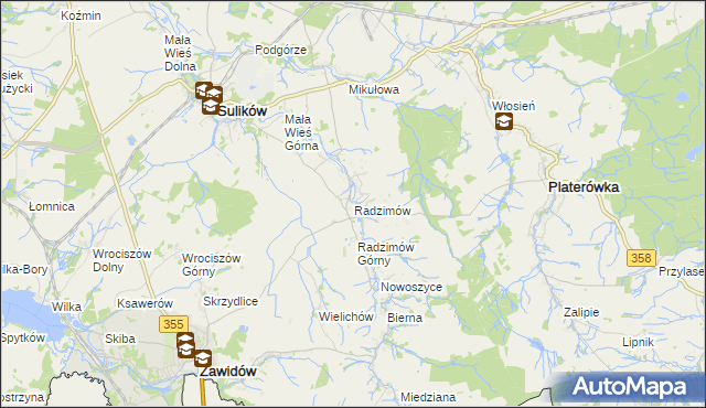 mapa Radzimów, Radzimów na mapie Targeo