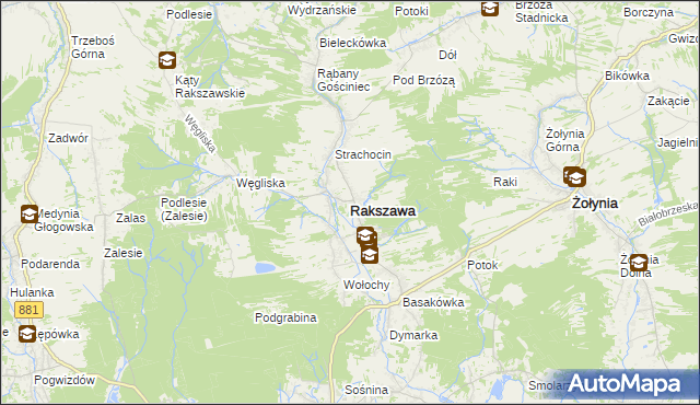 mapa Rakszawa powiat łańcucki, Rakszawa powiat łańcucki na mapie Targeo