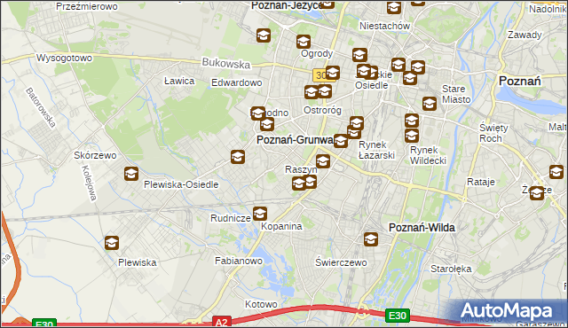 mapa Raszyn gmina Poznań, Raszyn gmina Poznań na mapie Targeo