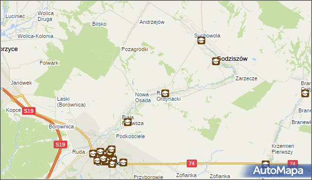 mapa Rataj Ordynacki, Rataj Ordynacki na mapie Targeo