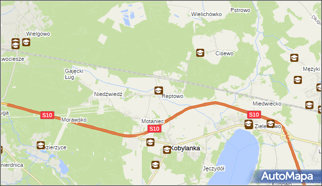 mapa Reptowo gmina Kobylanka, Reptowo gmina Kobylanka na mapie Targeo