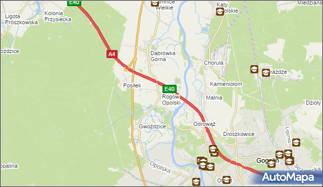 mapa Rogów Opolski, Rogów Opolski na mapie Targeo