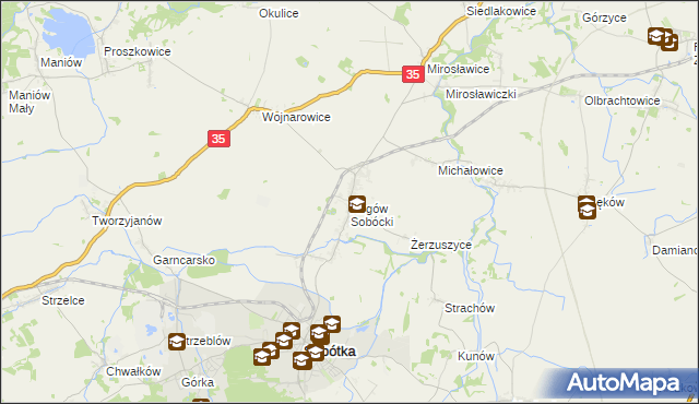 mapa Rogów Sobócki, Rogów Sobócki na mapie Targeo